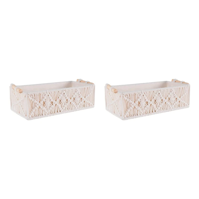 2X Boho Storage Basket Decor Box Handmade Woven Decorative Countertop Organizer Macrame Baskets For Bedroom Living Room
2X Boho Storage Basket Decor Box Handmade Woven Decorative Countertop Organizer Macrame Baskets For Bedroom Living Room