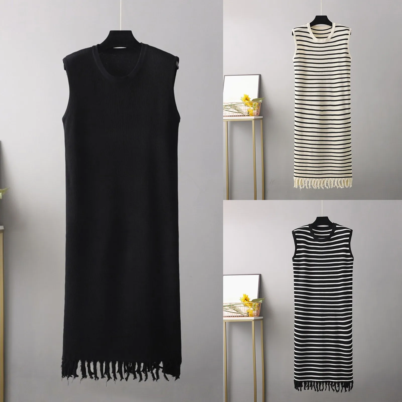 Women's Casual Summer Sexy Knitted Dress Crew Neck Sleeveless Slim Party Club Tank Dresses Elegant Cocktail Dress
Women's Casual Summer Sexy Knitted Dress Crew Neck Sleeveless Slim Party Club Tank Dresses Elegant Cocktail Dress