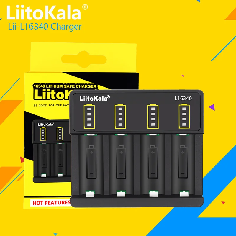 

1-5PCS LiitoKala Lii-L16340 18650/26650 Rechargeable Battery Charger 4Slot For 3.7V 18350 1850 16340 CR123A CR17335 Batteries