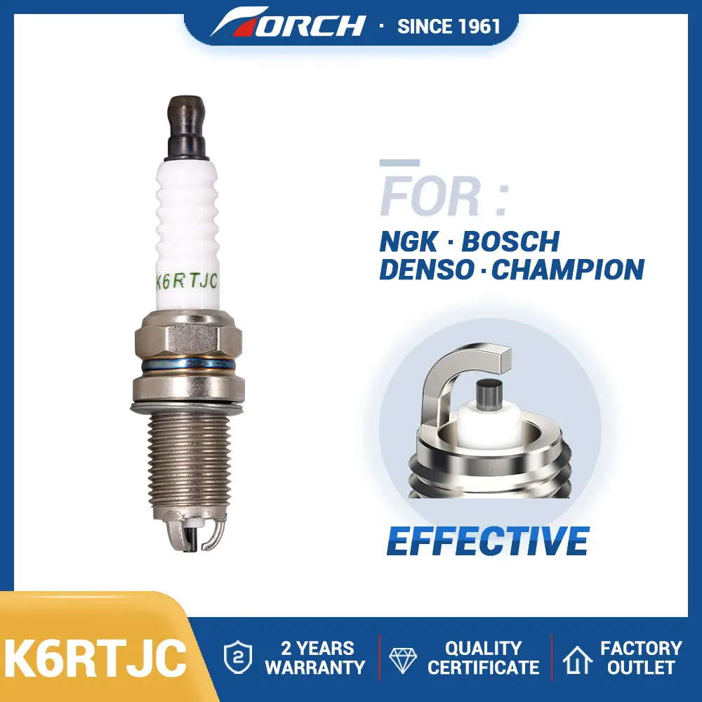 High Quality Spark Plug TORCH K6RTJC Candle for FR6DTC BKUR6ET for Denso IK20 K20PBR VK20 for Champion 430 OE039 RC9YC4
High Quality Spark Plug TORCH K6RTJC Candle for FR6DTC BKUR6ET for Denso IK20 K20PBR VK20 for Champion 430 OE039 RC9YC4