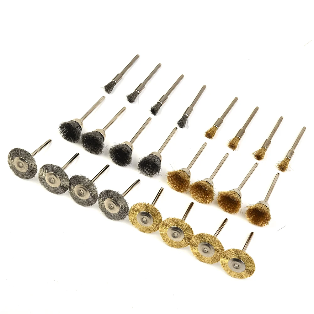24pcs Brass Steel Wire Wheel Brush Polishing Grinder Accessories Rotary ToolKitCleaningBrushesPowerToolAccessories
24pcs Brass Steel Wire Wheel Brush Polishing Grinder Accessories Rotary ToolKitCleaningBrushesPowerToolAccessories