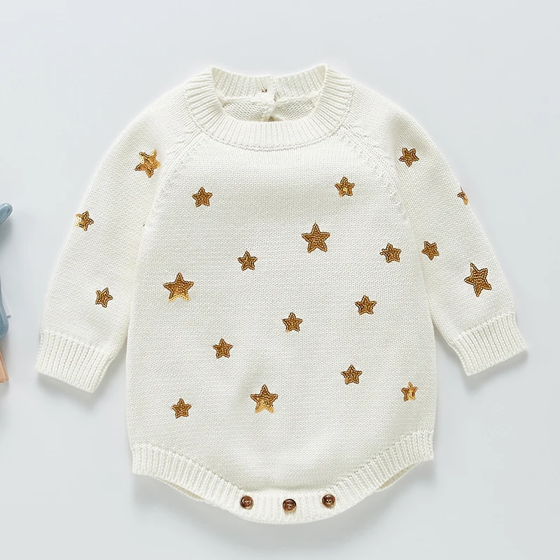 Korean Style Infant Baby Boys Girls Knitting Romper Sequin Embroidery Long Sleeve Spring Autumn Baby Boys Girls Jumpsuit
Korean Style Infant Baby Boys Girls Knitting Romper Sequin Embroidery Long Sleeve Spring Autumn Baby Boys Girls Jumpsuit