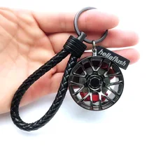Creative Turbo Hub Keychain Classic Mini Meatl Auto Parts Pendant Key Ring Men Car Key Holder Gifts