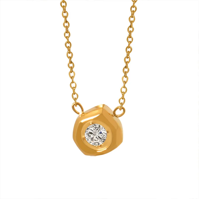Simply Small Geometry Round Cubic Zirconia Pendant Necklace for Women Stainless Steel Gold Plated L Chain on Neck Jewelry
Simply Small Geometry Round Cubic Zirconia Pendant Necklace for Women Stainless Steel Gold Plated L Chain on Neck Jewelry