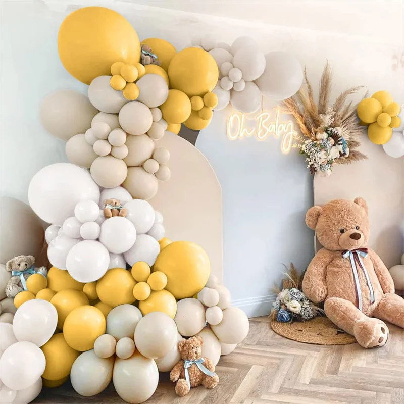 108Pcs Yellow Balloons Garland Kit Mustard Yellow Sand White Pastel Ballons for Birthday Baby Shower Gender Reveal Party Deco
108Pcs Yellow Balloons Garland Kit Mustard Yellow Sand White Pastel Ballons for Birthday Baby Shower Gender Reveal Party Deco