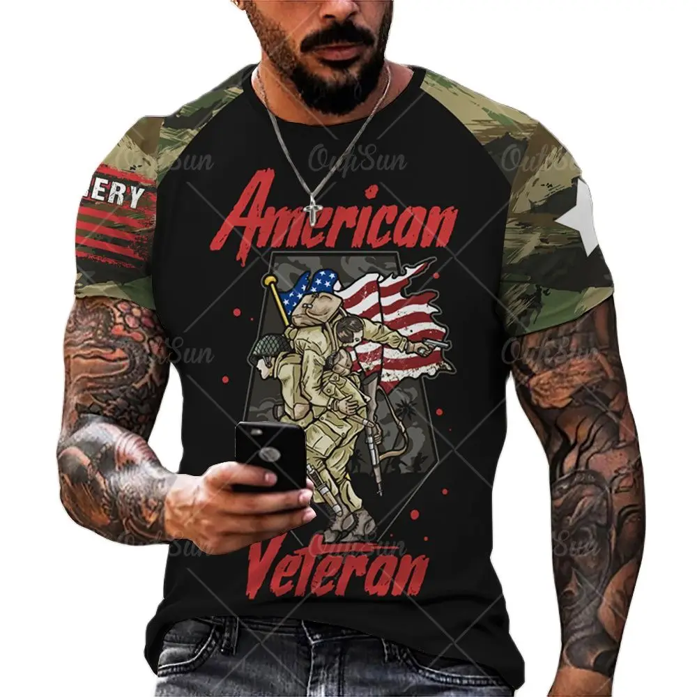 3D Men's T-Shirts American Soldier Veterans Summer O Neck Polyester Short Sleeves Casual Oversized T Shirts Men's Clothing Tops
3D Men's T-Shirts American Soldier Veterans Summer O Neck Polyester Short Sleeves Casual Oversized T Shirts Men's Clothing Tops