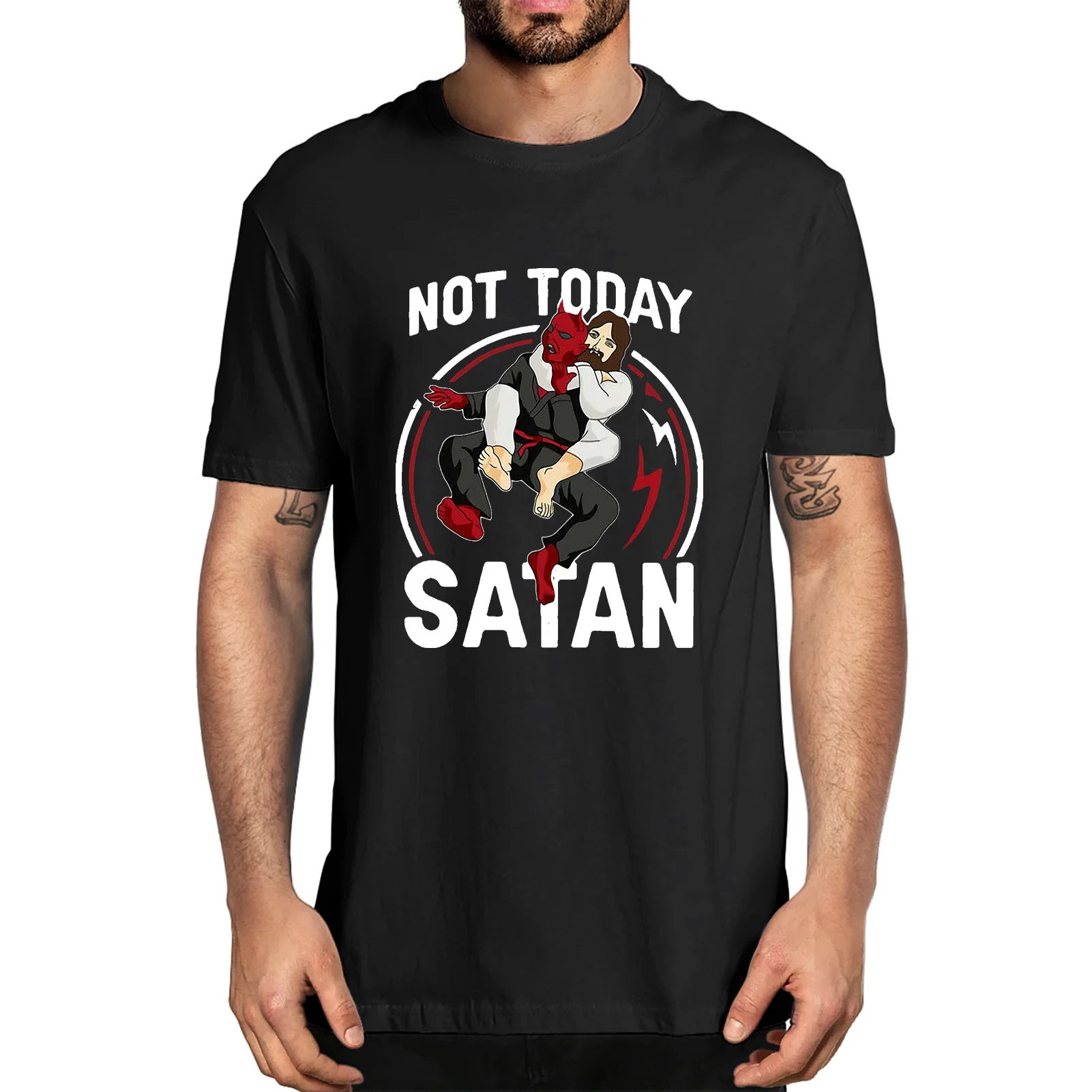 Unisex Cotton Jiu Jitsu Jesus Not Today Satan Funny Summer Men's Novelty T-Shirt Harajuku Streetwear Soft Tops Tee Women Shirt
Unisex Cotton Jiu Jitsu Jesus Not Today Satan Funny Summer Men's Novelty T-Shirt Harajuku Streetwear Soft Tops Tee Women Shirt