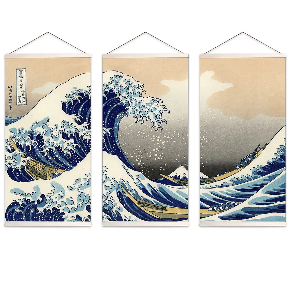 Kanagawa Ukiyo-e Scroll Painting Room Decor Oil Painting Wall Art Anime Poster Polyester Cotton Printing Home Decor Painting
Kanagawa Ukiyo-e Scroll Painting Room Decor Oil Painting Wall Art Anime Poster Polyester Cotton Printing Home Decor Painting
