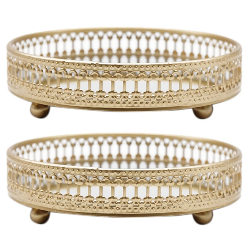 2X Golden Iron Jewelry Storage Tray Glass Mirror Makeup Manager Desktop Cosmetic Dessert Decorative Display Tray 25Cm
2X Golden Iron Jewelry Storage Tray Glass Mirror Makeup Manager Desktop Cosmetic Dessert Decorative Display Tray 25Cm