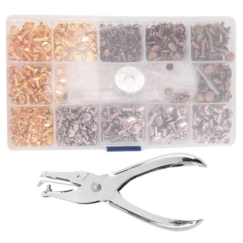 Rivets For Leather, 300 Sets Double Cap Rivets 3 Sizes 3 Colors And 4 Fixing Tools DIY Leather Craft Clothes Boots Bags
Rivets For Leather, 300 Sets Double Cap Rivets 3 Sizes 3 Colors And 4 Fixing Tools DIY Leather Craft Clothes Boots Bags