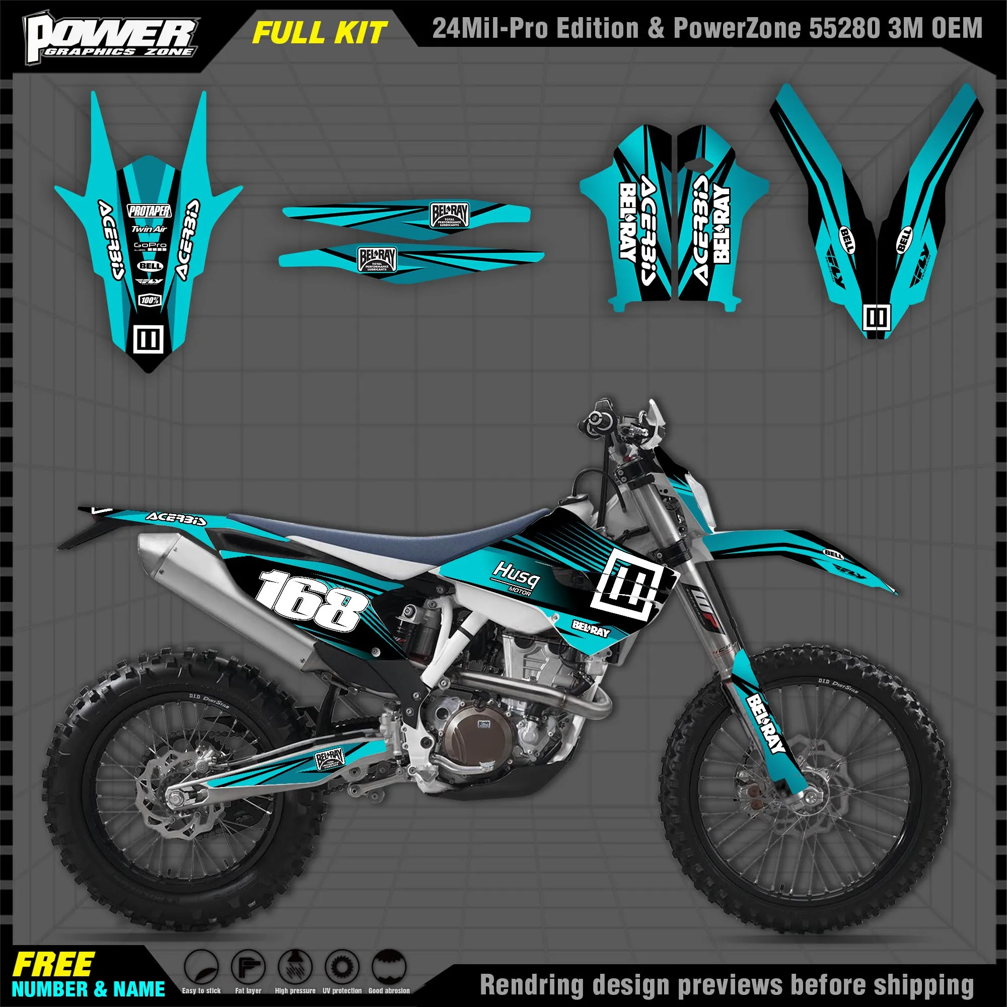 PowerZone Custom Team Graphics Decals 3M Stickers Kit For Husqvarna Sticker Decal 2014-15 TC FC 2015-16 FE TE 125 to 450cc 25 
PowerZone Custom Team Graphics Decals 3M Stickers Kit For Husqvarna Sticker Decal 2014-15 TC FC 2015-16 FE TE 125 to 450cc 25