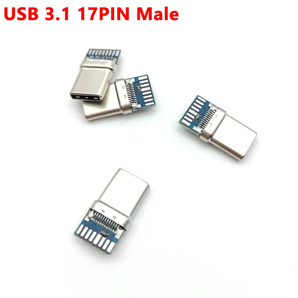 

1 шт. разъем USB 3,1 Type-C 17 контактов адаптер розетка для припоя провода и кабеля 17 контактов поддержка печатной платы