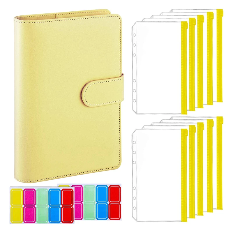 13Pcs A6 PU Leather Notebook Budget Binder Set, With 10 Binder Pockets, 6-Ring Budget Binder Cover, Card Storage
13Pcs A6 PU Leather Notebook Budget Binder Set, With 10 Binder Pockets, 6-Ring Budget Binder Cover, Card Storage