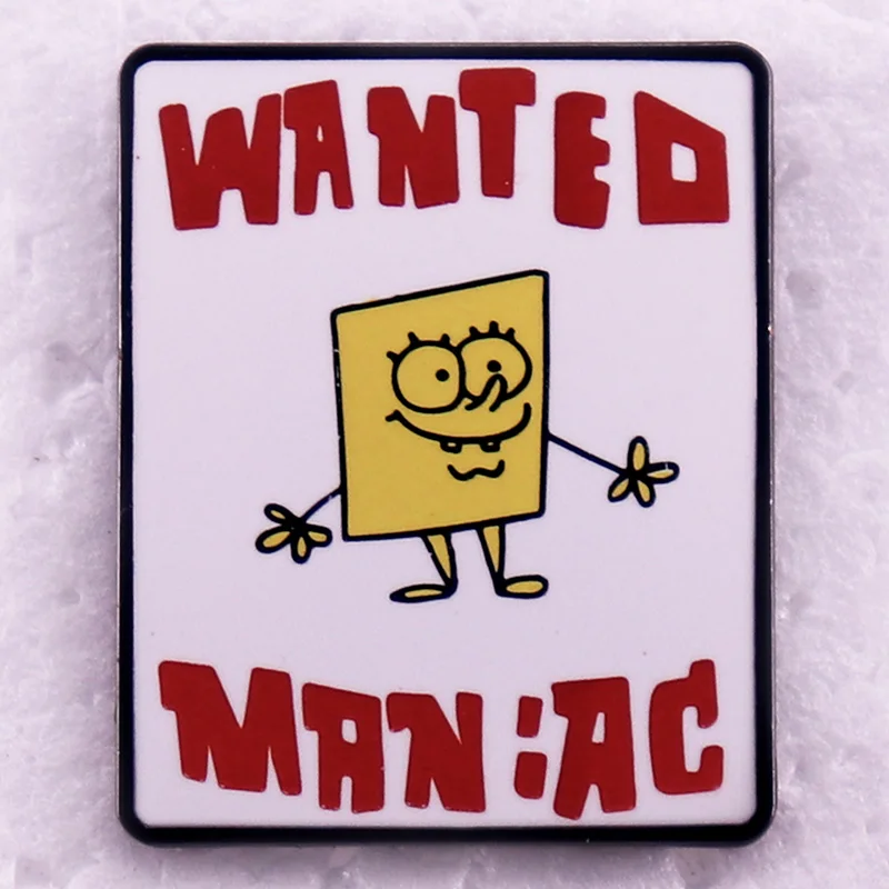 Плакат Wanted Maniac значок с персонажем мультфильма эмалированная булавка на лацкане