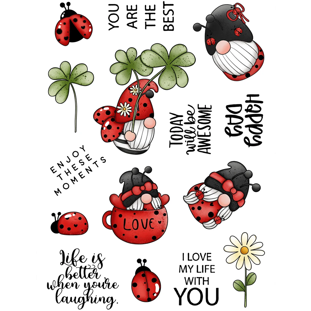 YIXUAN Cute Ladybug Gnome Cutting Dies Clear Stamp Set Spring Summer DIY Scrapbooking Decor Cut Dies Silicone Stamps For Card
YIXUAN Cute Ladybug Gnome Cutting Dies Clear Stamp Set Spring Summer DIY Scrapbooking Decor Cut Dies Silicone Stamps For Card