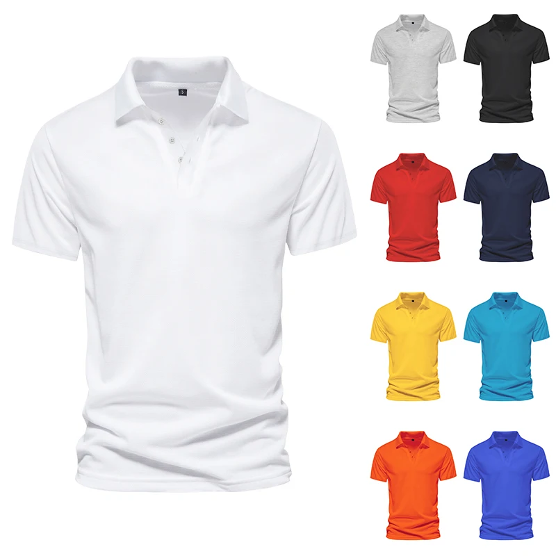 Мужская быстросохнущая рубашка-поло, повседневная Однотонная рубашка-Поло премиум класса, с короткими рукавами, лето 2023
Мужская быстросохнущая рубашка-поло, повседневная Однотонная рубашка-Поло премиум класса, с короткими рукавами, лето 2023