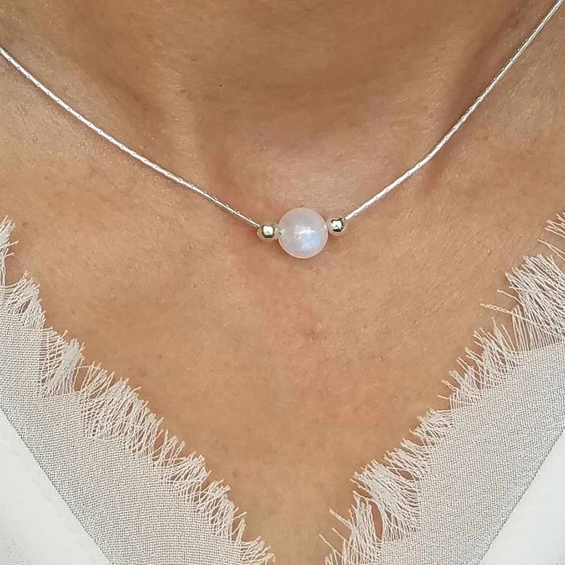 Simple Fashion 925 Sterling Silver Natural Moonstone Pendant Necklace for Women High Quality Best Gift Accessories
Simple Fashion 925 Sterling Silver Natural Moonstone Pendant Necklace for Women High Quality Best Gift Accessories