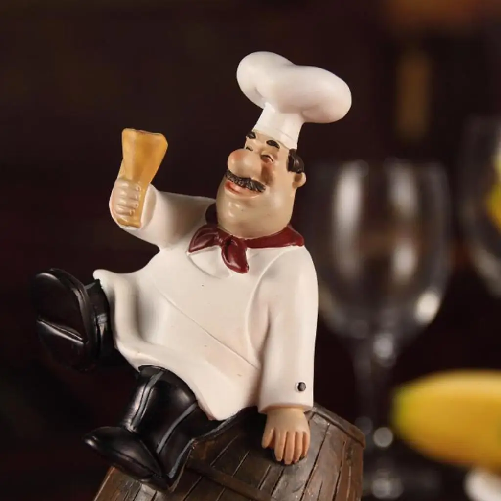 Delicate Chef Figurine Ornament Statue Model Kitchen Home Restaurant Decor Sit On Potato