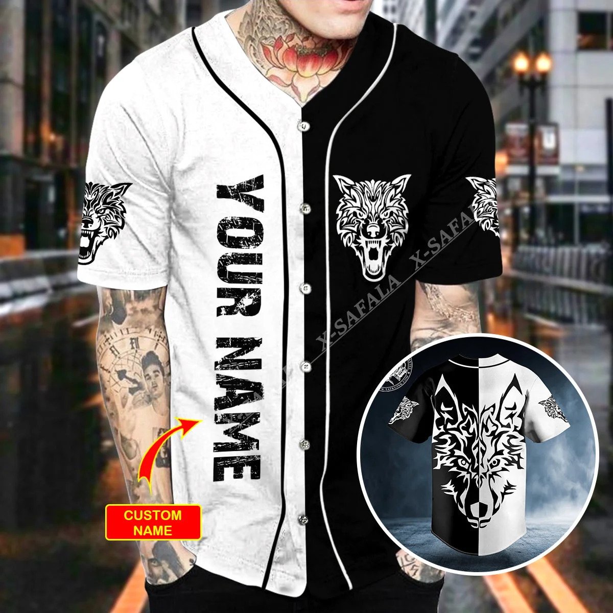 Yinyang Wolf Viking Tattoo 3D Printed Baseball Jersey Shirt T-Shirt Top Tee Men Streetwear Short Sleeve V-Neck Hip Hop
Yinyang Wolf Viking Tattoo 3D Printed Baseball Jersey Shirt T-Shirt Top Tee Men Streetwear Short Sleeve V-Neck Hip Hop