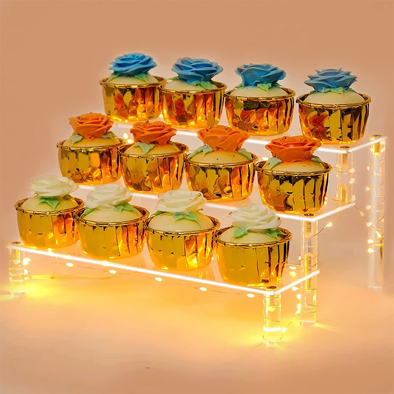 Clear 3 Tier Desserts Holder Rack Shelf with Light Acrylic Ladder Cupcake Display Stand for Figures Jewelry Wedding Party Decor
Clear 3 Tier Desserts Holder Rack Shelf with Light Acrylic Ladder Cupcake Display Stand for Figures Jewelry Wedding Party Decor