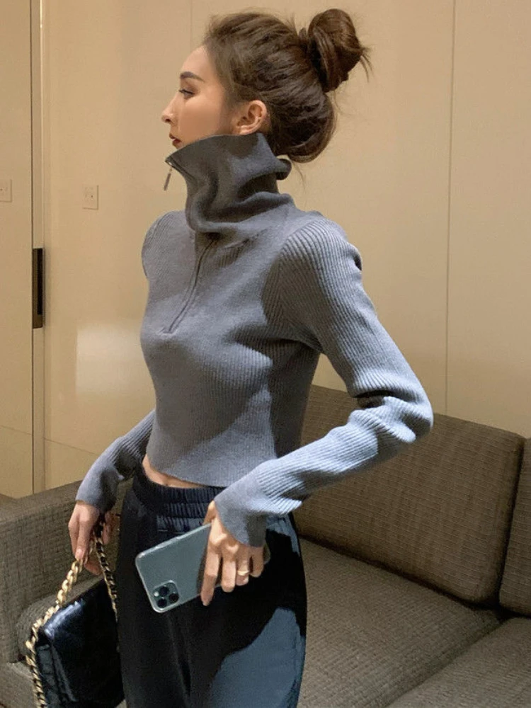 Sweater Woman Winter 2022 Autumn Long Sleeve Short Top Sweaters Pullover New Zipper Sweaters Korean Fashion Knitted Pullover
Sweater Woman Winter 2022 Autumn Long Sleeve Short Top Sweaters Pullover New Zipper Sweaters Korean Fashion Knitted Pullover