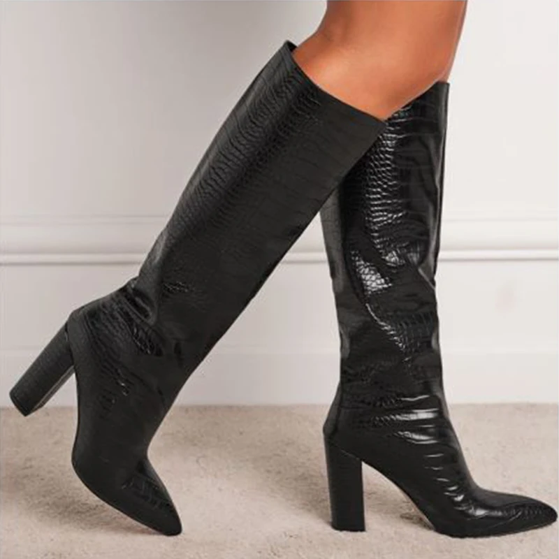 Women's Leather Boots Thin Heel Super High Heel Woman Shoes Sexy Fashion Nightclub Knee Length Boots Talons Hauts Zapatos Mujer
Women's Leather Boots Thin Heel Super High Heel Woman Shoes Sexy Fashion Nightclub Knee Length Boots Talons Hauts Zapatos Mujer