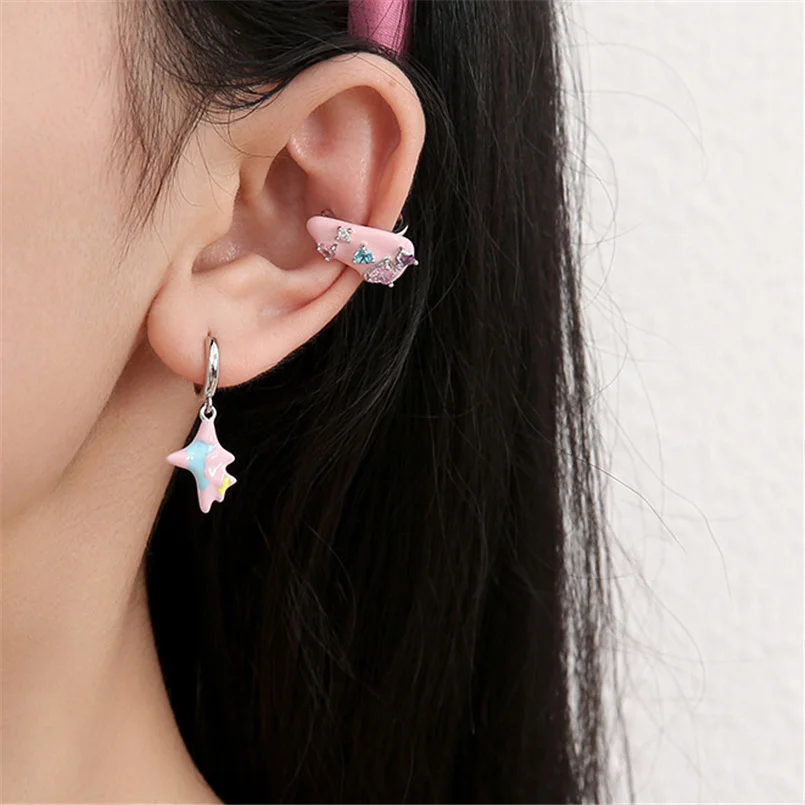 Ins Trendy Star Pink Enamel Earrings For Women Round Circle Hoop Earrings Engagement Wedding Y2K Jewelry Gift Brincos
Ins Trendy Star Pink Enamel Earrings For Women Round Circle Hoop Earrings Engagement Wedding Y2K Jewelry Gift Brincos