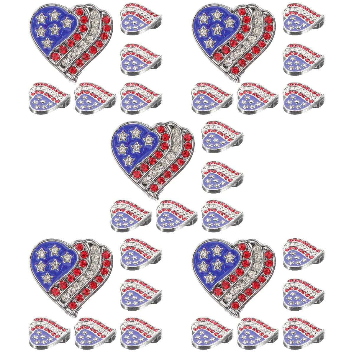 30 шт. подвески в форме сердца для изготовления ювелирных изделий, браслетов, ожерелья с американским флагом из сплава 
30 шт. подвески в форме сердца для изготовления ювелирных изделий, браслетов, ожерелья с американским флагом из сплава