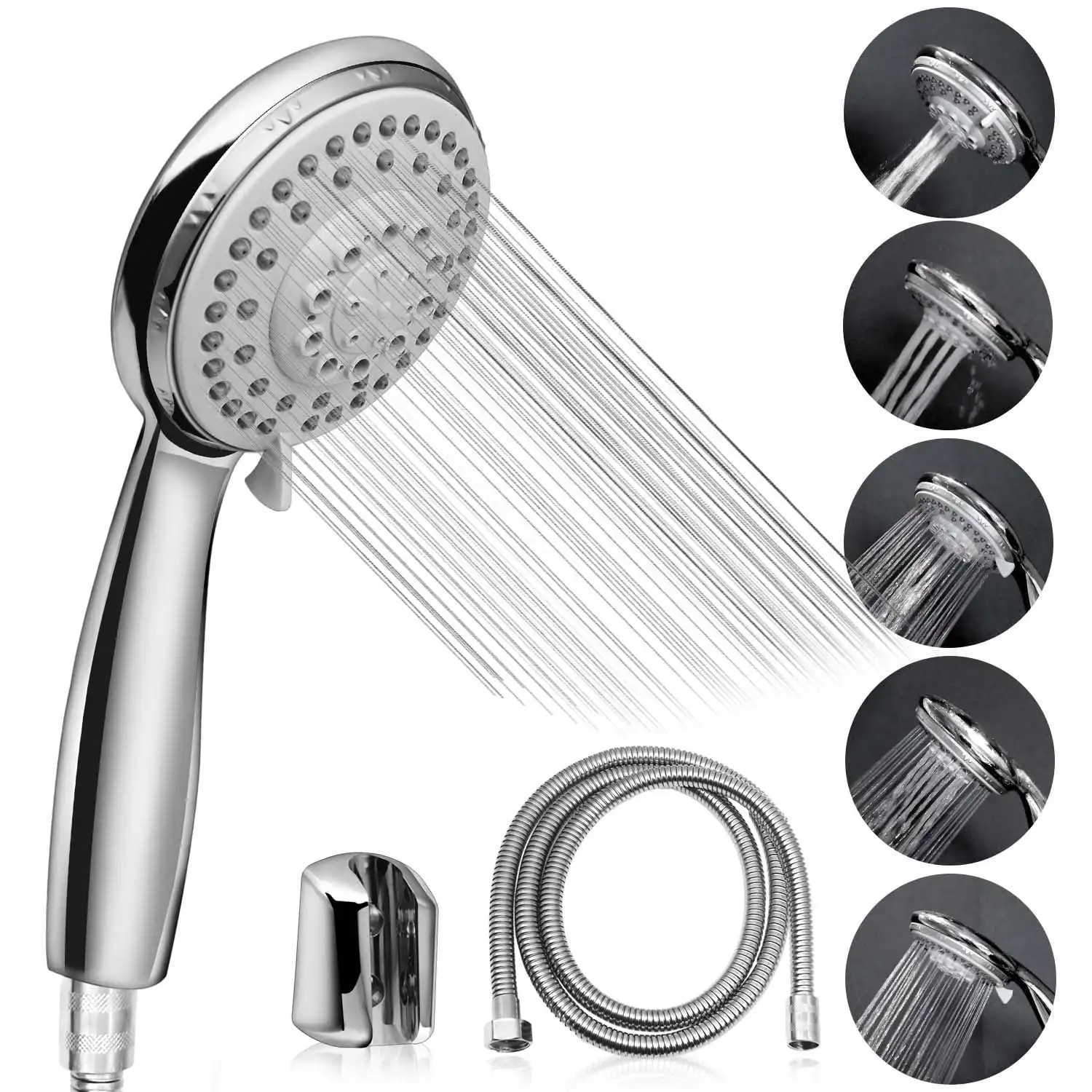 Shower Head, 5 Settings High Pressure Shower Head with Handheld, with Ultra-Long Stainless Steel Hose, Chrome
Shower Head, 5 Settings High Pressure Shower Head with Handheld, with Ultra-Long Stainless Steel Hose, Chrome