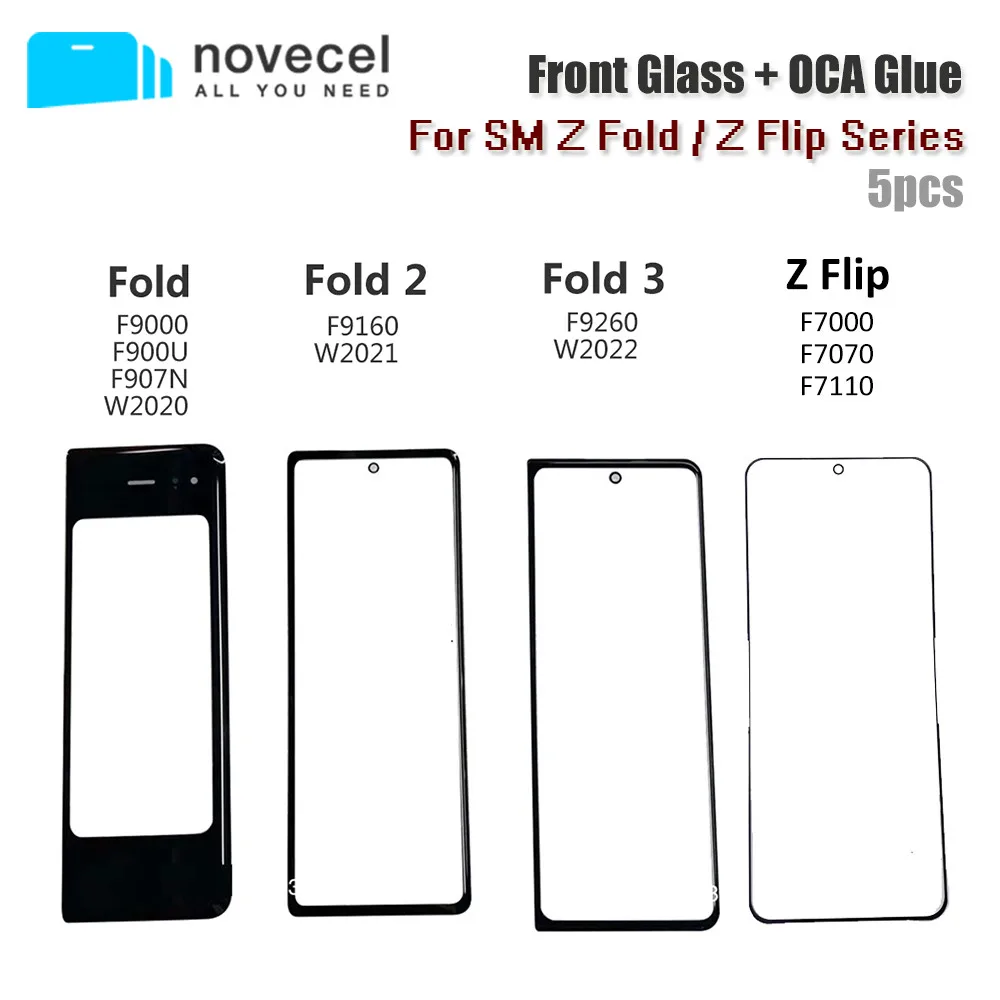 NOVECEL 5pcs Original Quality Front Outer Screen Glass with OCA Glue for Samsung Z Fold 2 3 W21 W22 F9160 F926 Flip 3 F707 F711
NOVECEL 5pcs Original Quality Front Outer Screen Glass with OCA Glue for Samsung Z Fold 2 3 W21 W22 F9160 F926 Flip 3 F707 F711