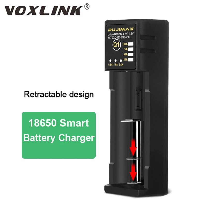 VOXLINK 18650 Battery Charger Smart 4.2V Li-ion Rechargeable Batteries Charging for 21700 26650 22650 14500 26500 Adapter
VOXLINK 18650 Battery Charger Smart 4.2V Li-ion Rechargeable Batteries Charging for 21700 26650 22650 14500 26500 Adapter
