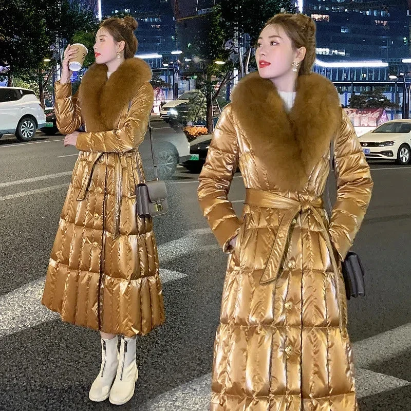 White Duck Down 90% Coat Women 2022 Winter High-end Luxury Down Jacket New Glossy Fur Collar Cold Proof Thick Large Size Parkas
White Duck Down 90% Coat Women 2022 Winter High-end Luxury Down Jacket New Glossy Fur Collar Cold Proof Thick Large Size Parkas