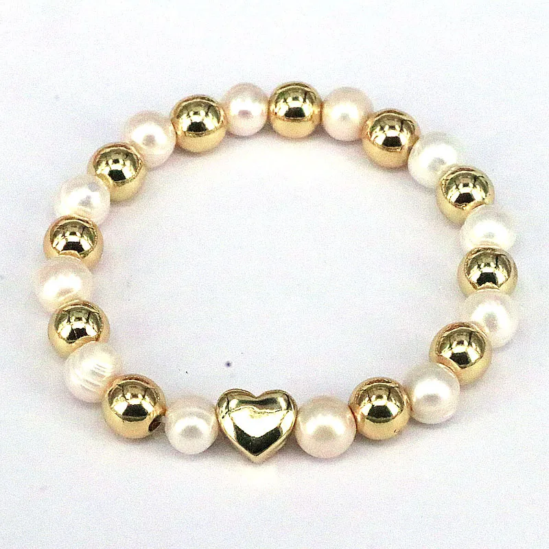 Vlen Heart Bracelet for Women Couple Jewelry Natural Pearl Gold Color Beads Bracelets Gift for Lover
Vlen Heart Bracelet for Women Couple Jewelry Natural Pearl Gold Color Beads Bracelets Gift for Lover
