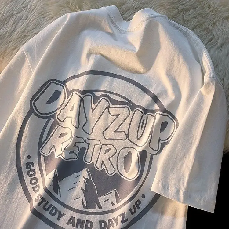 Pure cotton American retro letter printing loose round neck new short-sleeved t-shirt men and women summer heavy t shirt y2k
Pure cotton American retro letter printing loose round neck new short-sleeved t-shirt men and women summer heavy t shirt y2k