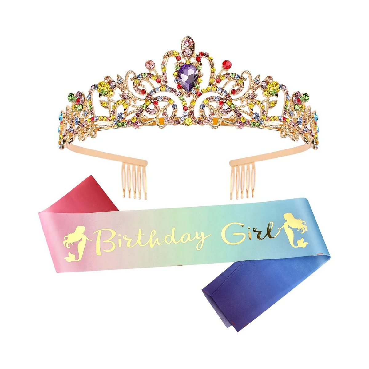 Birthday Tiaras for Girls Birthday Crown Sash Girl Princess Birthday Party Decorations Gifts Style B
Birthday Tiaras for Girls Birthday Crown Sash Girl Princess Birthday Party Decorations Gifts Style B