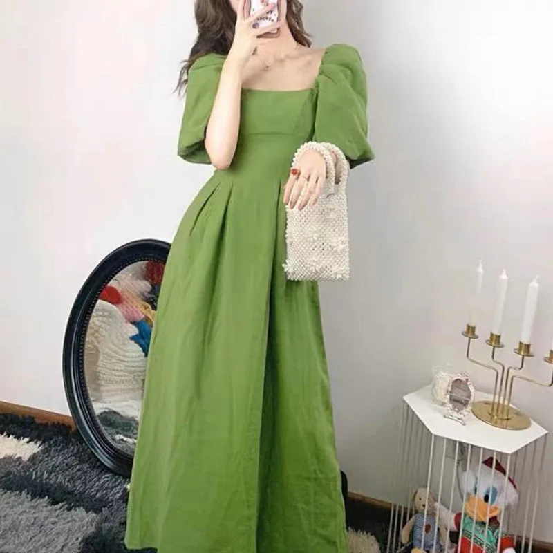 ArmyGreen Plus Size Clothing Robe Female Summer Puff Sleeve Square Collar Dress Women High Waist Backless A-line Ruffles Dress
ArmyGreen Plus Size Clothing Robe Female Summer Puff Sleeve Square Collar Dress Women High Waist Backless A-line Ruffles Dress