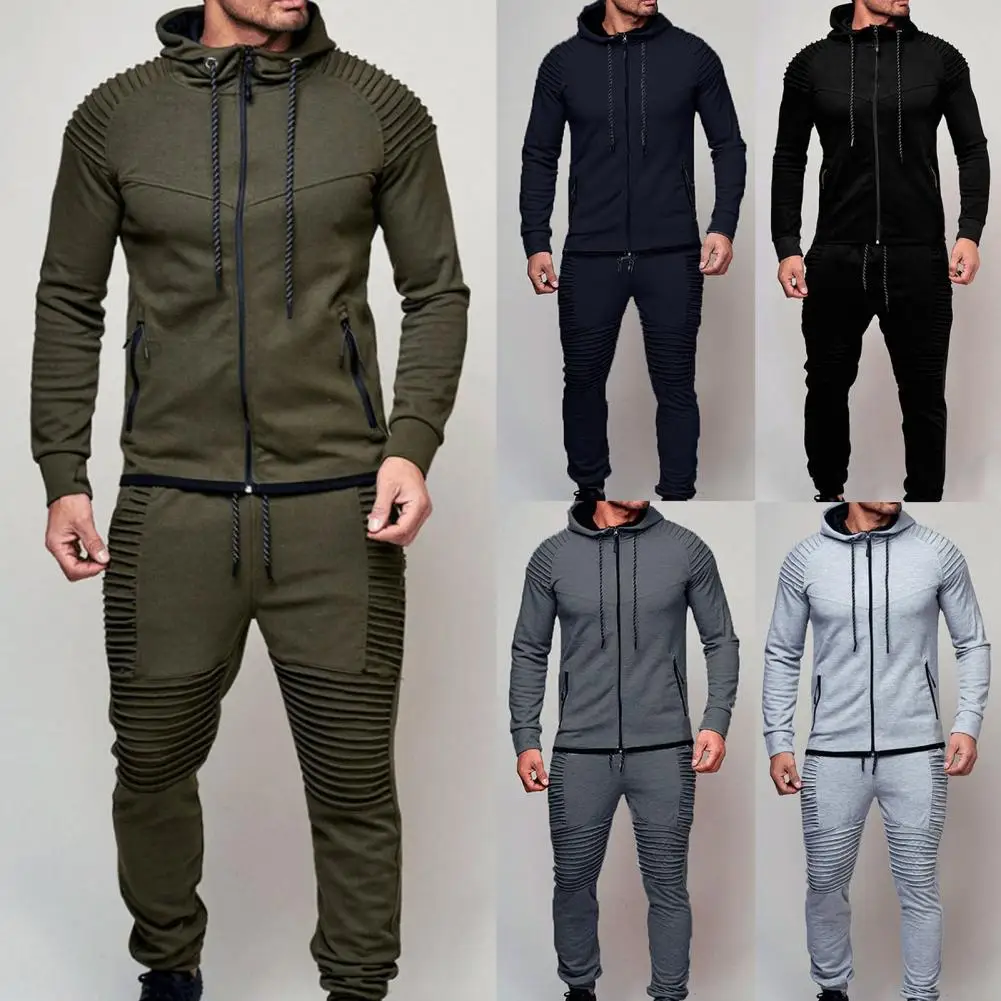 2 Pcs/Set Men Tracksuit Solid Color Hooded Sweatshirt Pleated Drawstring Pants Simple Spring Suit for Daily Wear Men's Clothing
2 Pcs/Set Men Tracksuit Solid Color Hooded Sweatshirt Pleated Drawstring Pants Simple Spring Suit for Daily Wear Men's Clothing