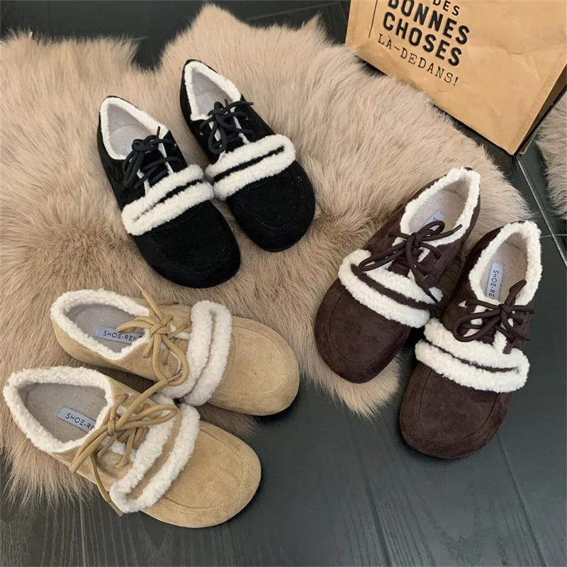 Women Shoes Autumn Female Footwear Shallow Mouth Loafers Fur Round Toe Casual Sneaker Fall Dress Retro Winter New Flat Leisure L
Women Shoes Autumn Female Footwear Shallow Mouth Loafers Fur Round Toe Casual Sneaker Fall Dress Retro Winter New Flat Leisure L