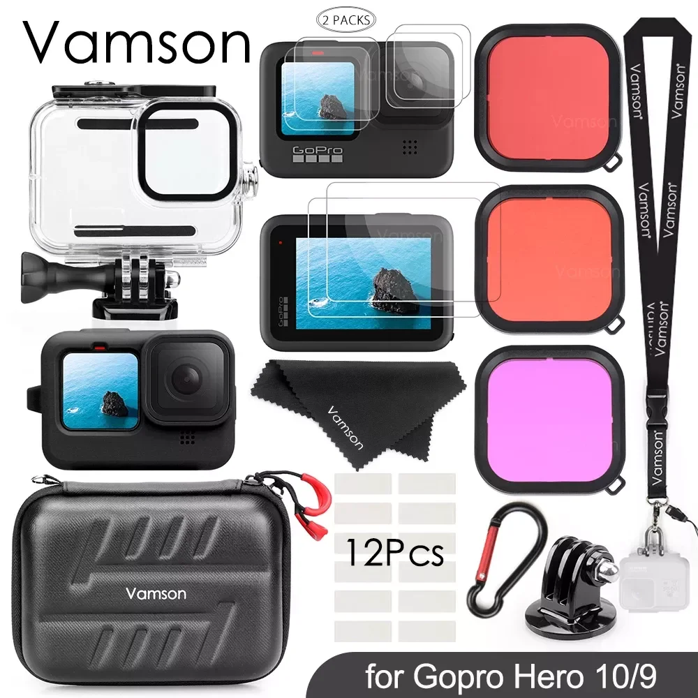 Vamson Waterproof Housing Case for GoPro Hero 10 9 Black Diving Protective Underwater Dive Cover for Go Pro 9 Accessories VP660
Vamson Waterproof Housing Case for GoPro Hero 10 9 Black Diving Protective Underwater Dive Cover for Go Pro 9 Accessories VP660