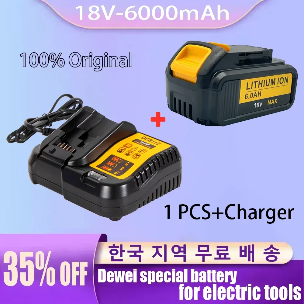 Литий-ионный аккумулятор 18 В 6000 мАч DCB180 DCB181 XJ DCB200 DCB201 DCB201-2 DCB204 DCB20