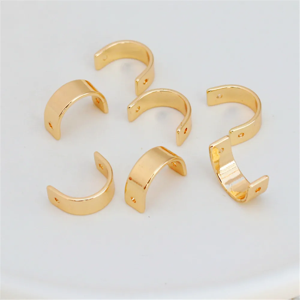 14K gold colored half ring through-hole bead ring pendant DIY jewelry accessories Beaded Necklace Pendant
14K gold colored half ring through-hole bead ring pendant DIY jewelry accessories Beaded Necklace Pendant