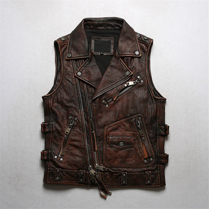2024 Men Genuine Leather Vest Top Quality Cowhide Motorcycle Biker Slim Fit Short Youth Vests Brand Black Sleeveless Jacket
2024 Men Genuine Leather Vest Top Quality Cowhide Motorcycle Biker Slim Fit Short Youth Vests Brand Black Sleeveless Jacket
