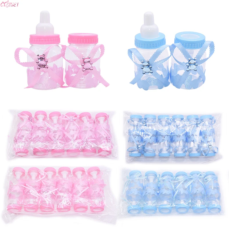 12pcs Boy Girl Plastic Feeder Bottle Cute Blue/pink Candy Box Baptism Christening Gender Reveal Baby Shower Party Gifts Supplies
12pcs Boy Girl Plastic Feeder Bottle Cute Blue/pink Candy Box Baptism Christening Gender Reveal Baby Shower Party Gifts Supplies