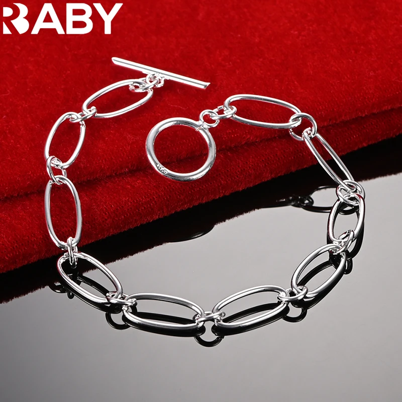 URBABY 925 Sterling Silver Simple Circular Ring Chain Bracelet For Women Fashion Party Charm Elegant Accessories Jewelry Gifts
URBABY 925 Sterling Silver Simple Circular Ring Chain Bracelet For Women Fashion Party Charm Elegant Accessories Jewelry Gifts
