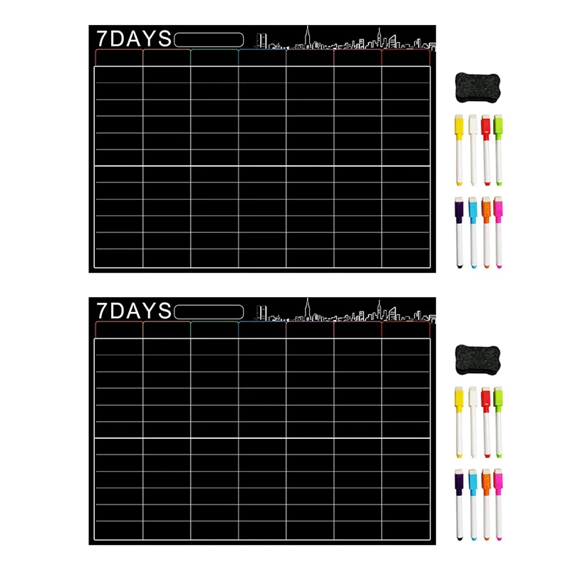 2X Magnetic Dry Erase Calendar Set 16X12 Inch Whiteboard Weekly Planner Organizer A3 White Board For Fridge Kitchen Home
2X Magnetic Dry Erase Calendar Set 16X12 Inch Whiteboard Weekly Planner Organizer A3 White Board For Fridge Kitchen Home