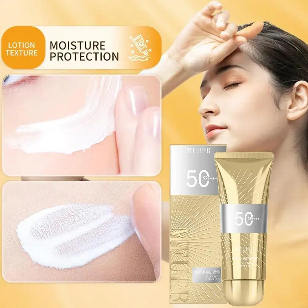 

Waterlight Sunscreen Anti UV SPF 50 Sunblock Sweat Women's Cream Skin Waterproof Sunscreen Sensitive Isolation F1L9