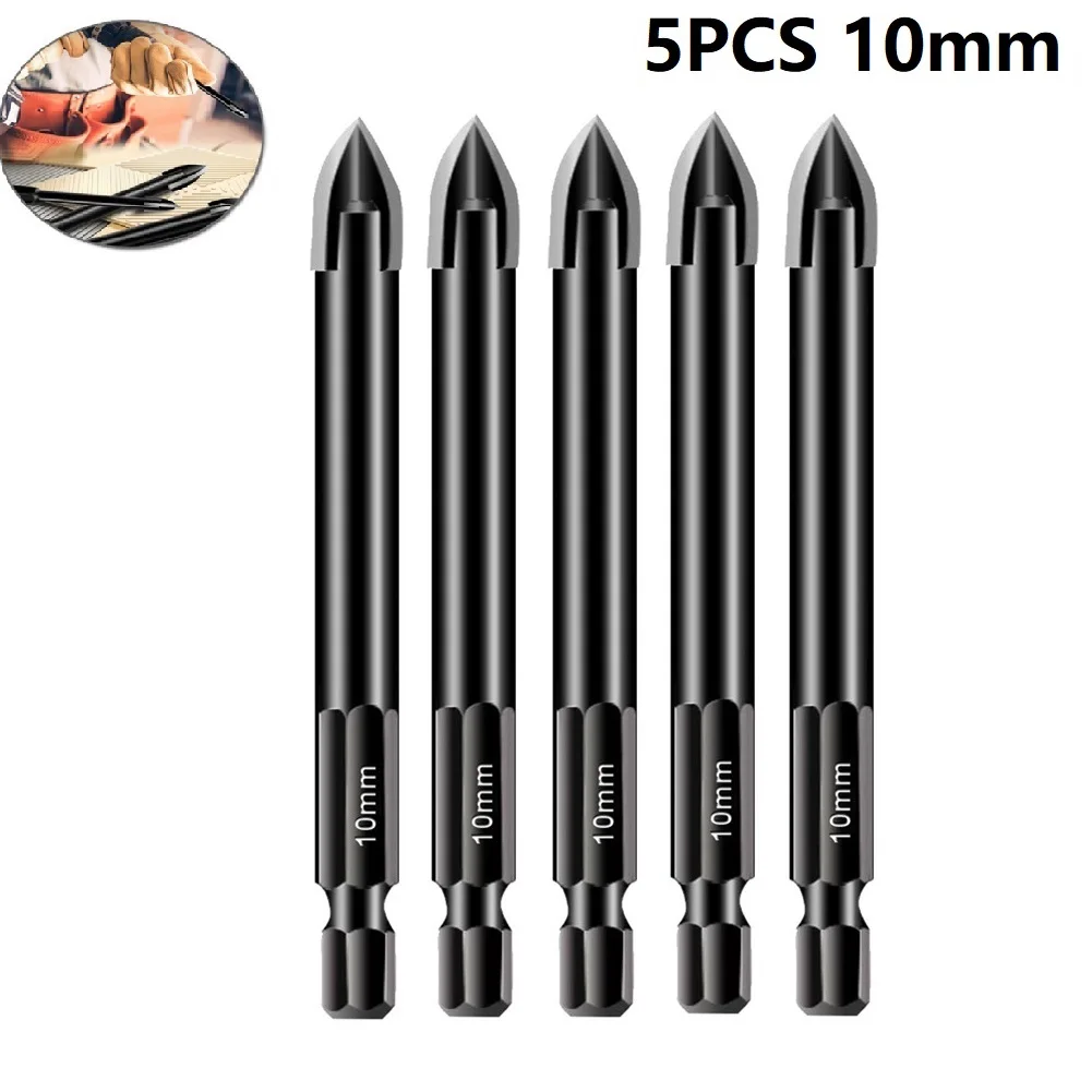 5Pcs Steel Glass Drill Bit Set Carbide Point With 4 Cutting Edges Tile & Glass Cross Ceramic Tile Marble Mirror Drill Bits
5Pcs Steel Glass Drill Bit Set Carbide Point With 4 Cutting Edges Tile & Glass Cross Ceramic Tile Marble Mirror Drill Bits