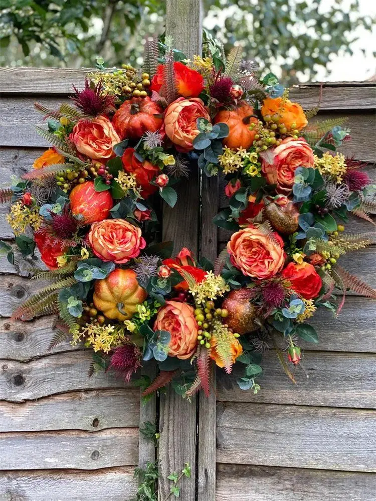 Fall Peony And Pumpkin Wreath for Front Door Home Farmhouse Decor Festival Celebration Thanksgiving Wreath Decor
Fall Peony And Pumpkin Wreath for Front Door Home Farmhouse Decor Festival Celebration Thanksgiving Wreath Decor