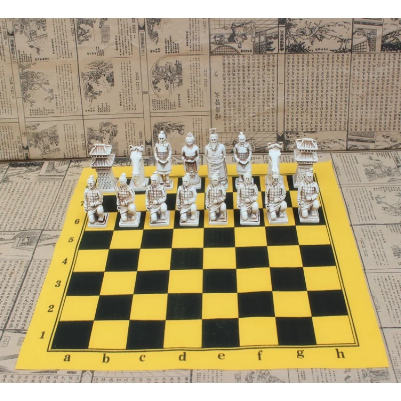 Antique Chess Large Chess Piece Leather Checkerboard Xi'an Terracotta Warriors and Horses Chess Piece Character Modeling Parent-
Antique Chess Large Chess Piece Leather Checkerboard Xi'an Terracotta Warriors and Horses Chess Piece Character Modeling Parent-