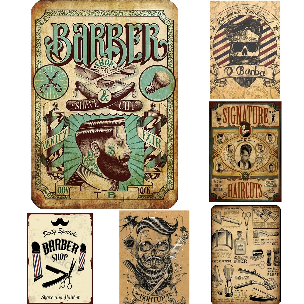 Retro Hairdresser Tattoos Patterned kraft Paper Poster Barber Shop Decor Barber Tools Shave Hair Salon Wall Stickers 30X42 CM C
Retro Hairdresser Tattoos Patterned kraft Paper Poster Barber Shop Decor Barber Tools Shave Hair Salon Wall Stickers 30X42 CM C